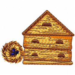 Bird Houses Embroidery Design 8 Bird Houses Embroidery Design 8